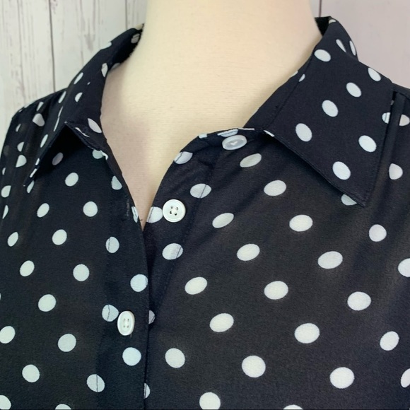 ModCloth | black white polka dot button down blouse - Picture 12 of 12